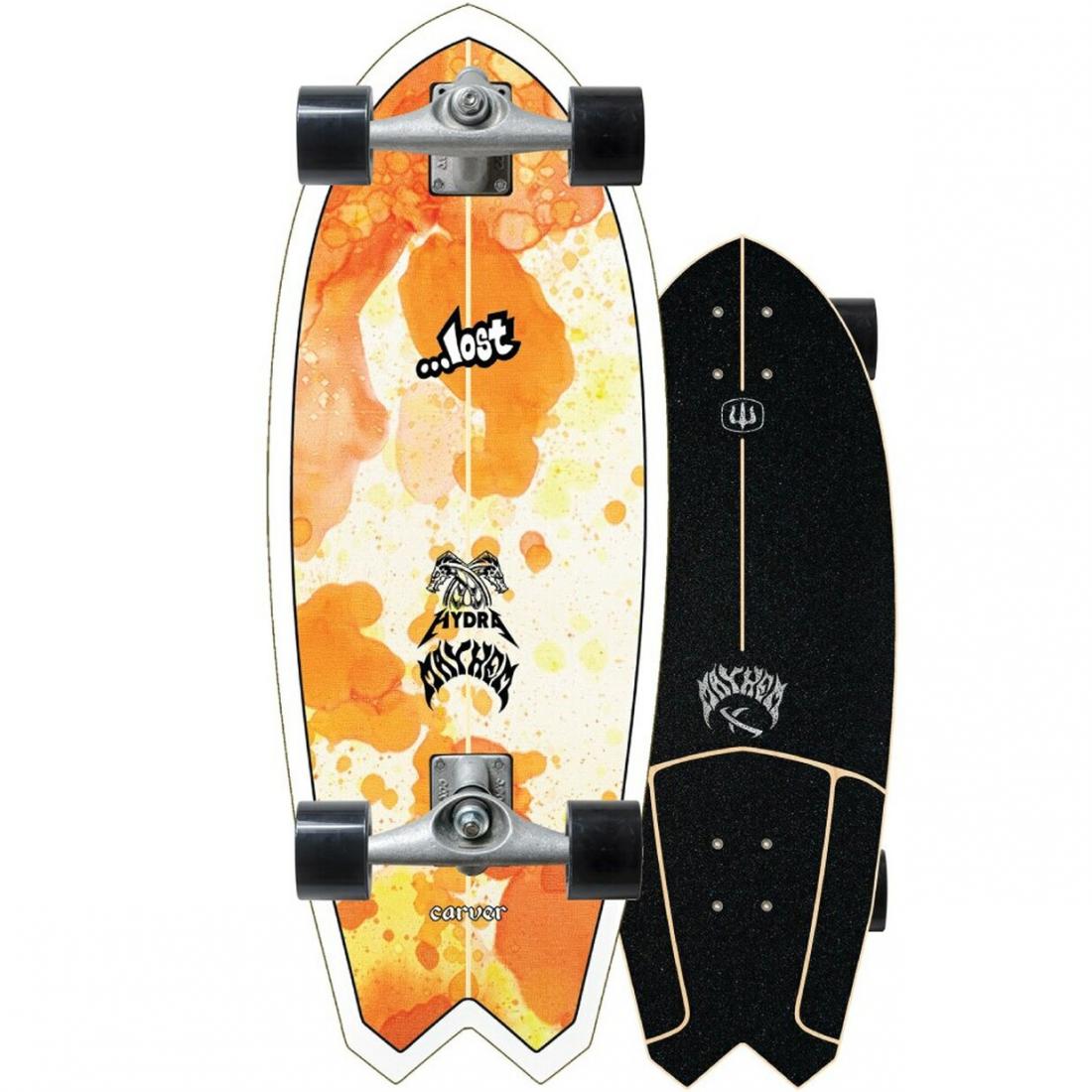 Комплект лонгборд CARVER LOST CX HYDRA SURFSKATE COMPLETE CARVER, цвет оранжевый, размер 29