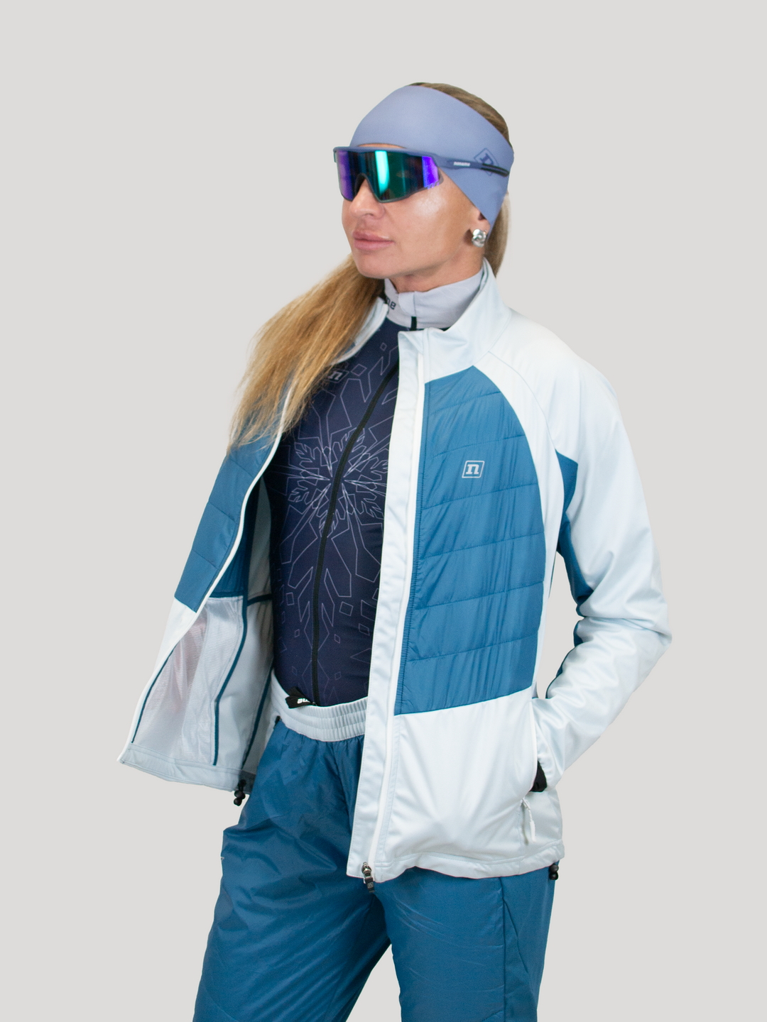 

*Куртка NONAME HYBRID JACKET LIGHT BLUE/PETROL BLUE WOS, Голубой