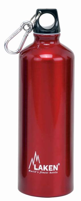 72-R Фляга Futura с карабином screw cap Laken, цвет красный, размер 0.75 - фото 1