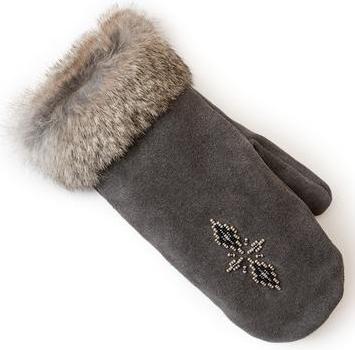 фото Перчатки suede mitt with fur trim Manitobah