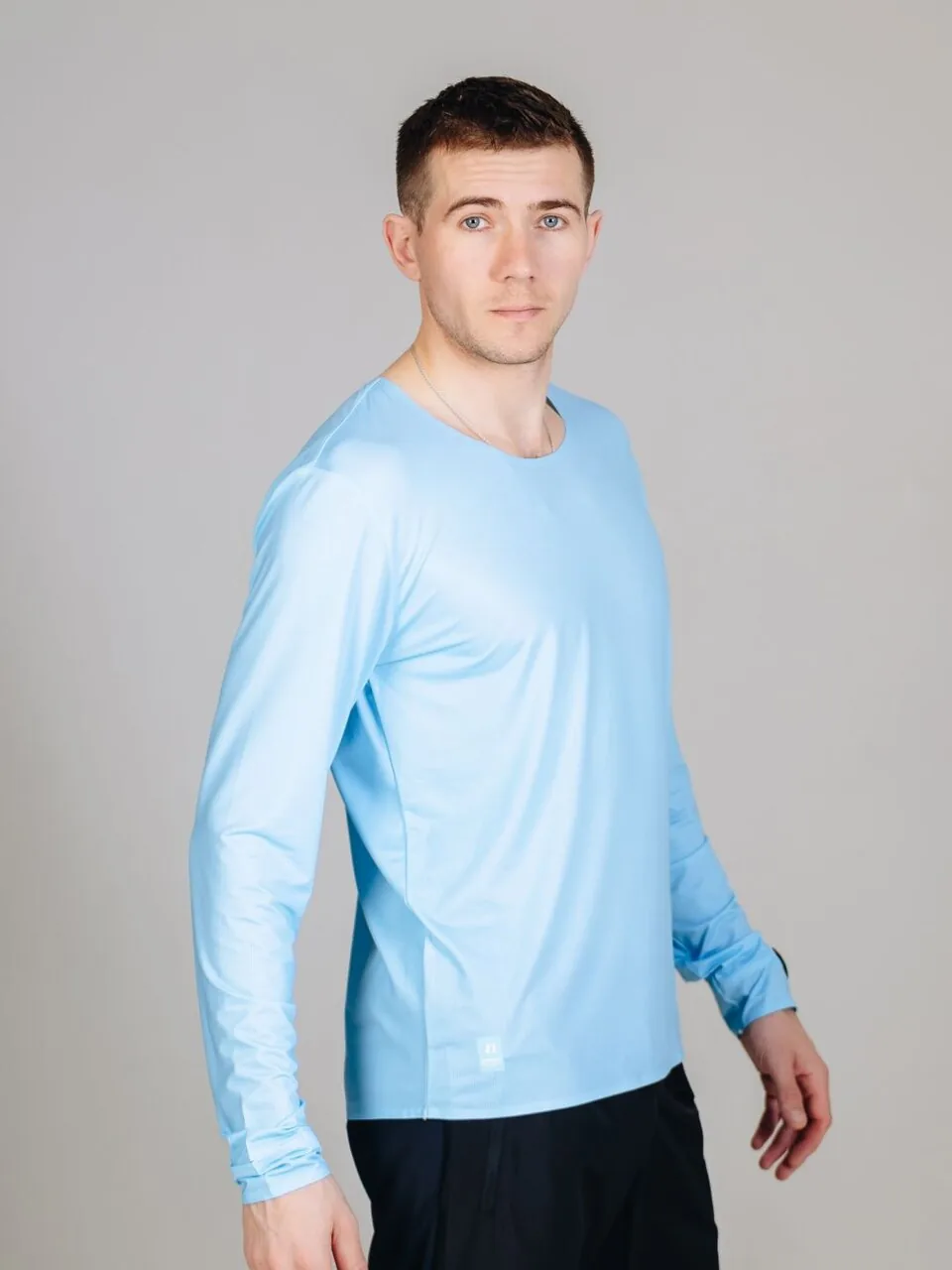 *Лонгслив NONAME 2002000-0007 COMP LONG SHIRT 26 MEN LIGHT BLUE, голуб.