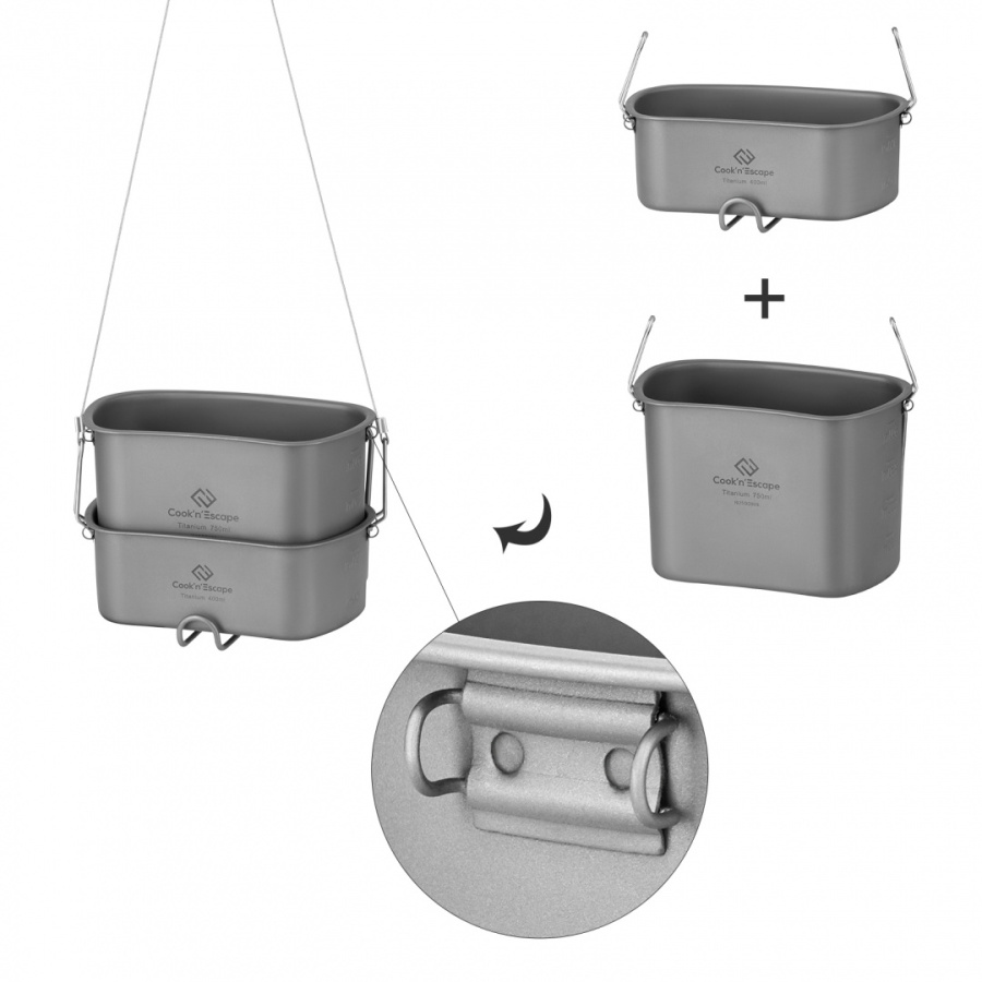 Cook 'n' Escape ca2117 titanium canteen mesh kit набор походной посуды