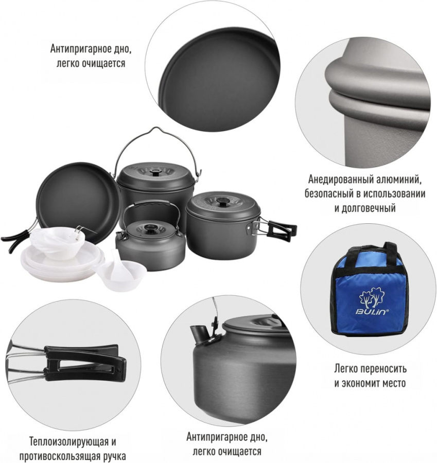 BULin bl200-c9 набор посуды на 6-7 чел.