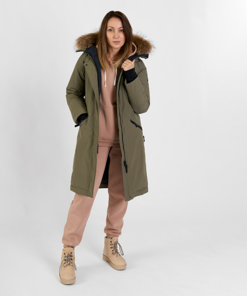 Полупальто пуховое Nyla III Женское (XS, 3100/т.оливковый, , , W23-24, , )
