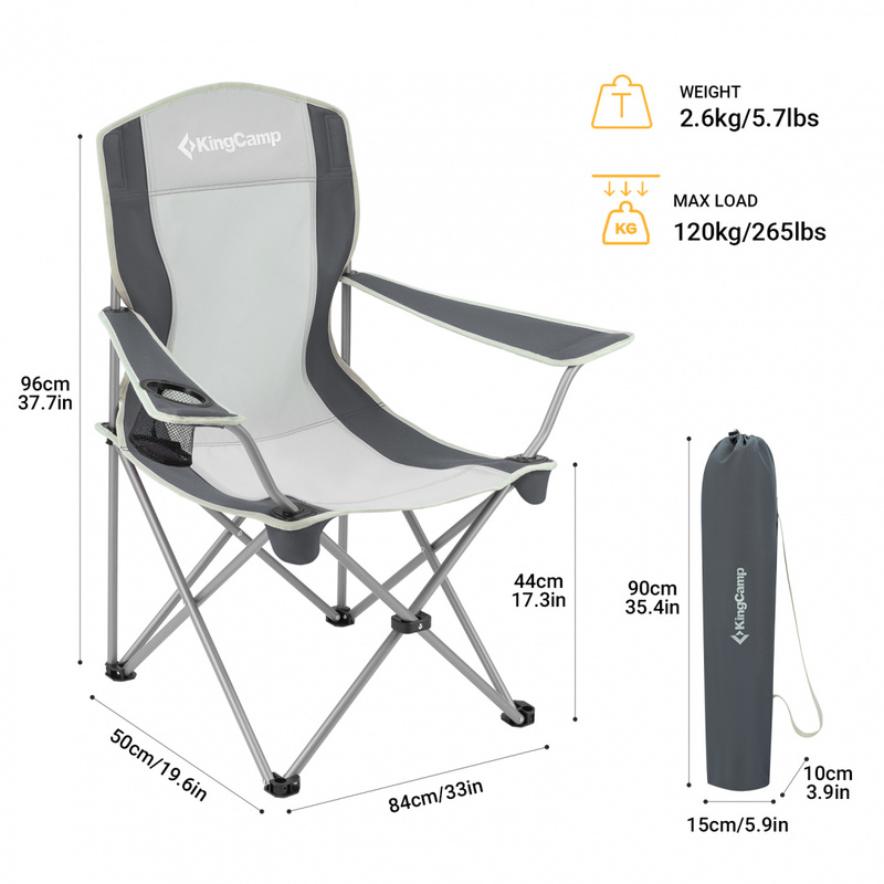 3818 Arms Chair кресло скл. cталь (84Х50Х96, сине-серый)