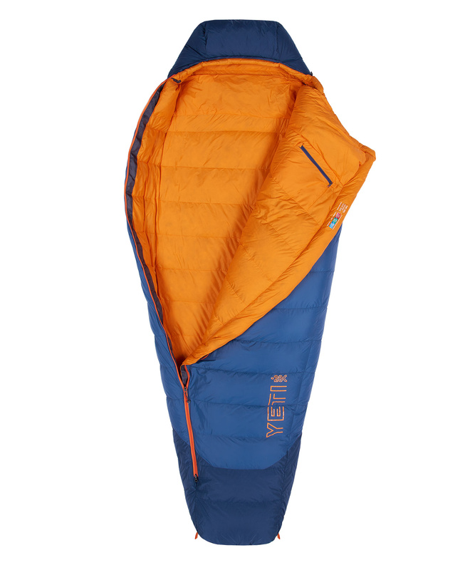 Спальный мешок пуховый Yeti-20C right (Regular, 9723/деним/оранжевый, , , , , )