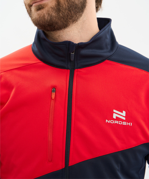 Разминочная куртка Nordski Premium Blueberry/Red (46-S, Blueberry/Red, , , , , )