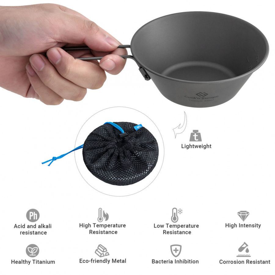 King Camp ca2013 300ml titanium sierra cup ковшик со складными ручками