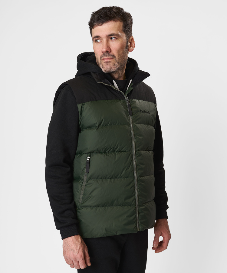 Жилет пуховый Nansen R Мужской (S, 5110/т.зеленый/черный, , , , , )