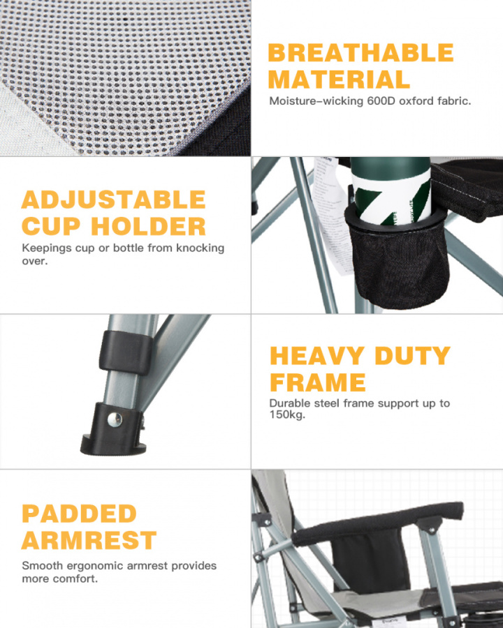 3825 Hard Arm Chair кресло скл. cталь (59х83х95см, черный-серый )