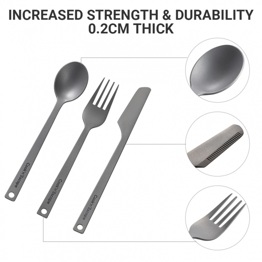Cook 'n' Escape ca2005 3-piece titanium cutlery set набор стол. приборов