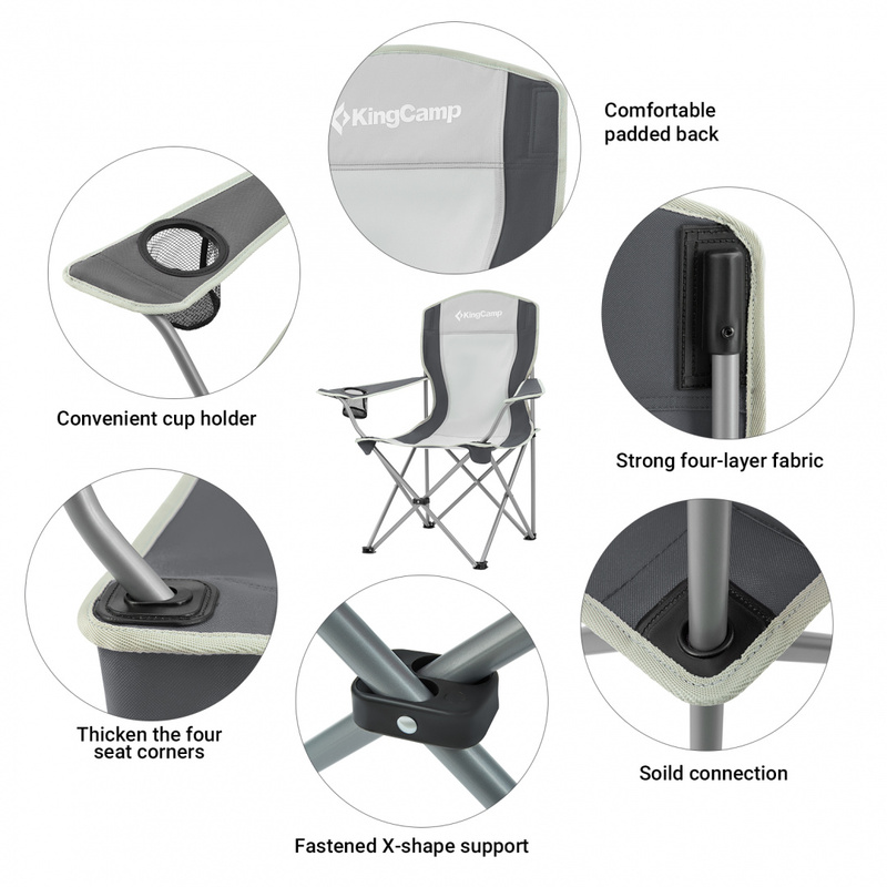 3818 Arms Chair кресло скл. cталь (84Х50Х96, сине-серый)