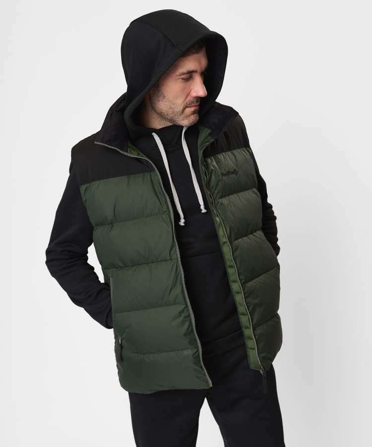 Жилет пуховый Nansen R Мужской (S, 5110/т.зеленый/черный, , , , , )