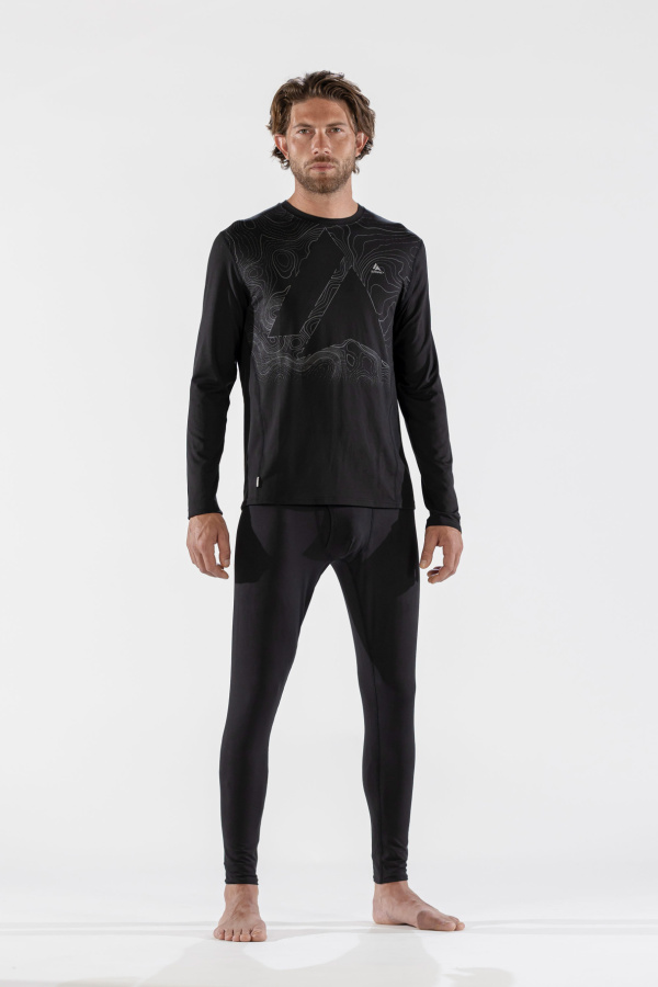 Термобелье футболка мужская MENS BODYFIT CONTOUR CREW NECK (XL, 020 Black, , , , , )