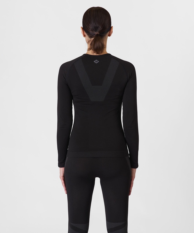 Первый слой фуфайка с длинным рукавом Active Seamless Женская (XS-S, 1000/черный, , , , , )