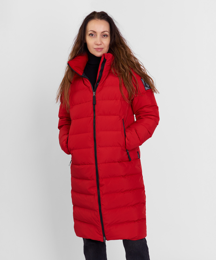 Пальто пуховое Siberia III Женское (M, 1300/красный, , , , , )