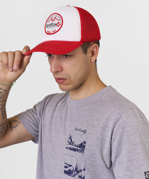 Бейсболка под сублимацию с сеткой Newport (, Белый/красный, , , , , )