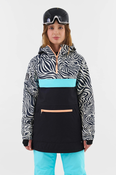 Анорак DUBLIN АК4116В (S, 56/20/NEO29 принт зебра/черный/неоголубой, , , , , )