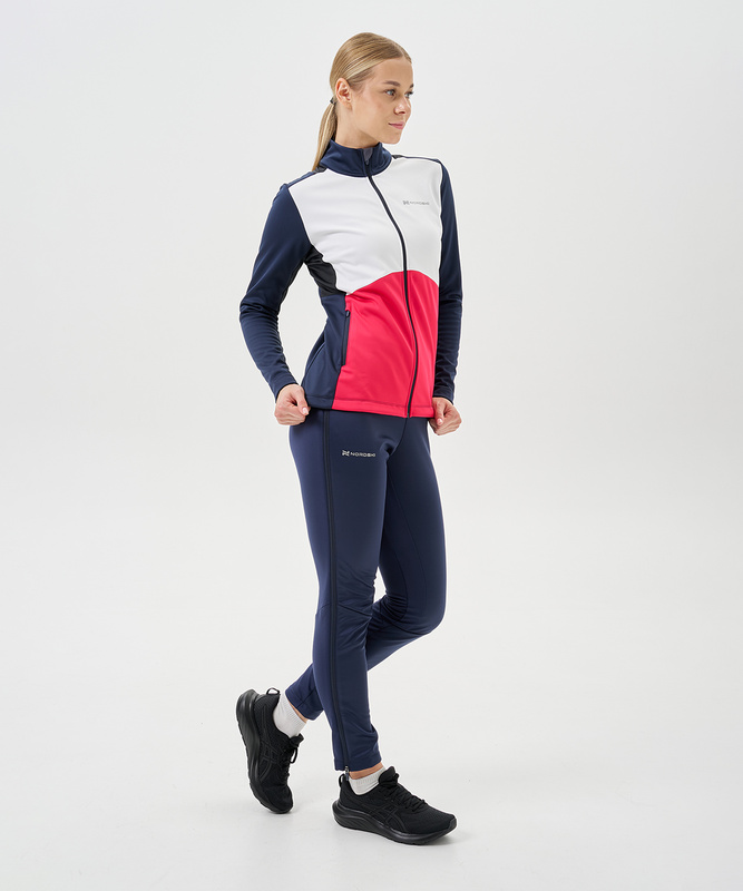 Тренировочная куртка Nordski Advance White/Pink/Blueberry W (44-XL, White/Orchid/Black, , , , , )