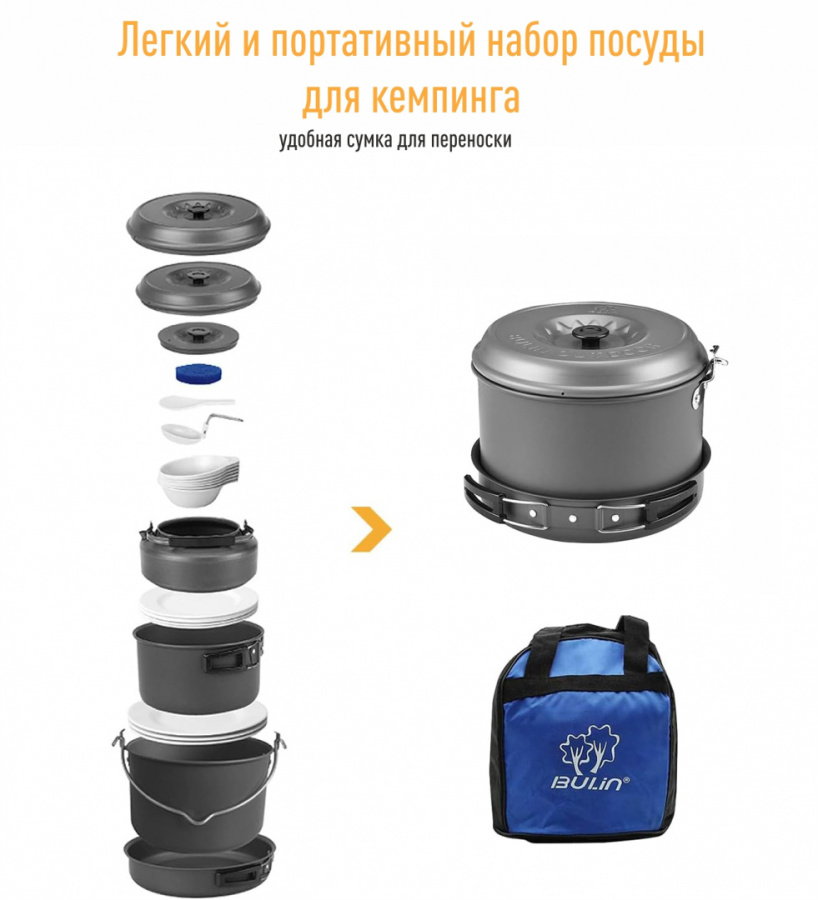 BULin bl200-c9 набор посуды на 6-7 чел.