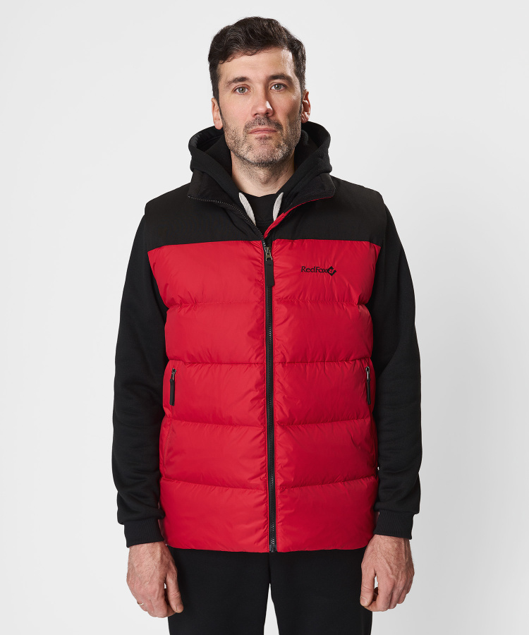 Жилет пуховый Nansen R Мужской (XL, 1210/т.красный/черный, , , , , )