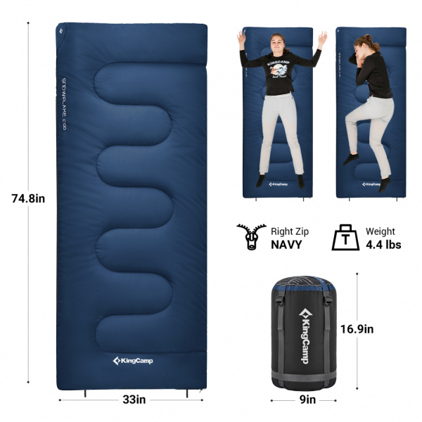 King Camp 2214 snowflake 300 -13°с 190х84 спальный мешок (-13с, коричневый левый)