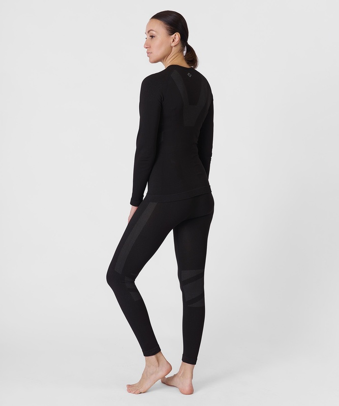 Первый слой фуфайка с длинным рукавом Active Seamless Женская (XS-S, 1000/черный, , , , , )