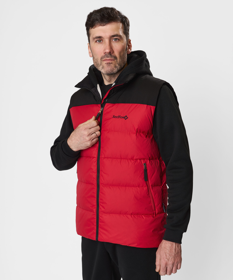 Жилет пуховый Nansen R Мужской (XL, 1210/т.красный/черный, , , , , )