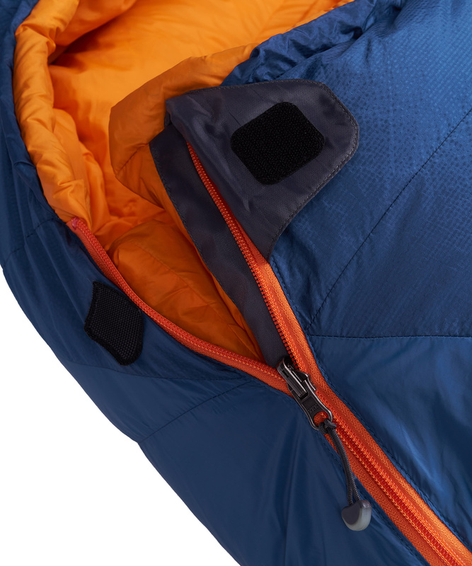 Спальный мешок пуховый Yeti-20C right (Regular, 9723/деним/оранжевый, , , , , )