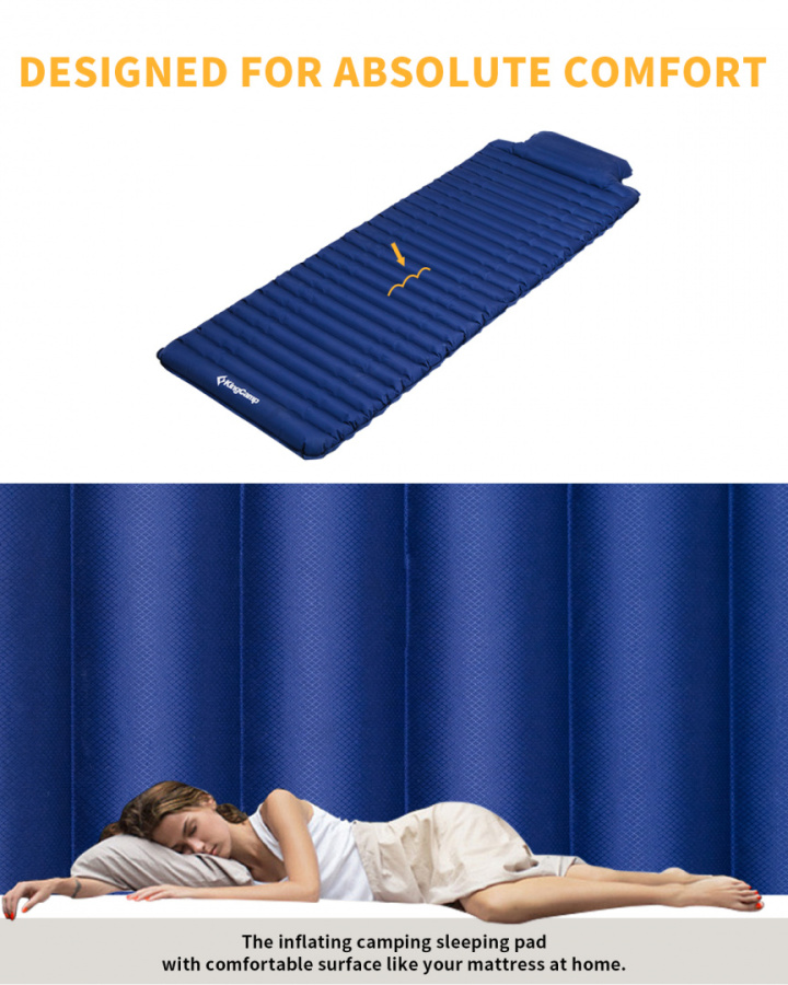 1903 COMFORT LIGHT коврик надувной (синий, 189 х 66 х 7/11 см)