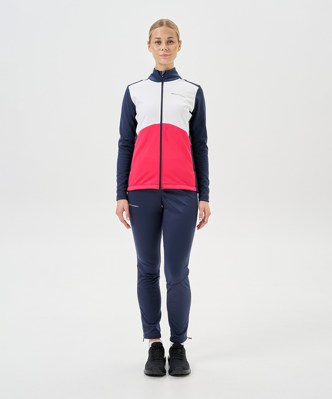 Тренировочная куртка Nordski Advance White/Pink/Blueberry W (44-XL, White/Orchid/Black, , , , , )