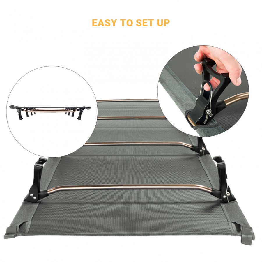 3986 Ultra Light Folding Bed кровать скл. (серый, 185х60х12 см)