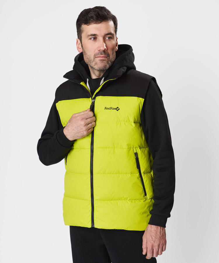 Жилет пуховый Nansen R Мужской (M, 5210/lime/черный, , , , , )