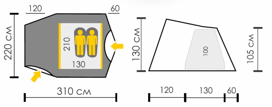 SUND 2 PLUS палатка Talberg (зелёный)
