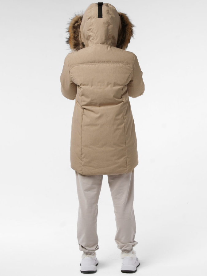 *Пуховик женский удлиненный П2-062-21 (42, Бежевый, , , , , )