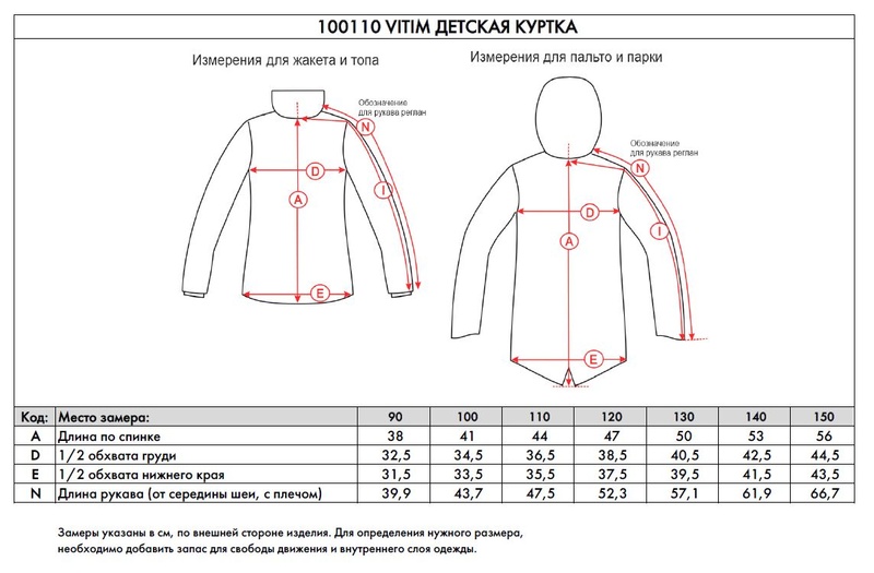 *100110 Куртка детская VITIM (130, 445 голубая бездна, , , , , )
