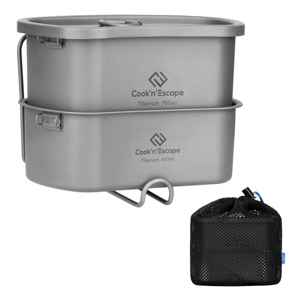 Cook 'n' Escape ca2117 titanium canteen mesh kit набор походной посуды