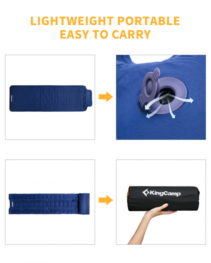 1903 COMFORT LIGHT коврик надувной (синий, 189 х 66 х 7/11 см)