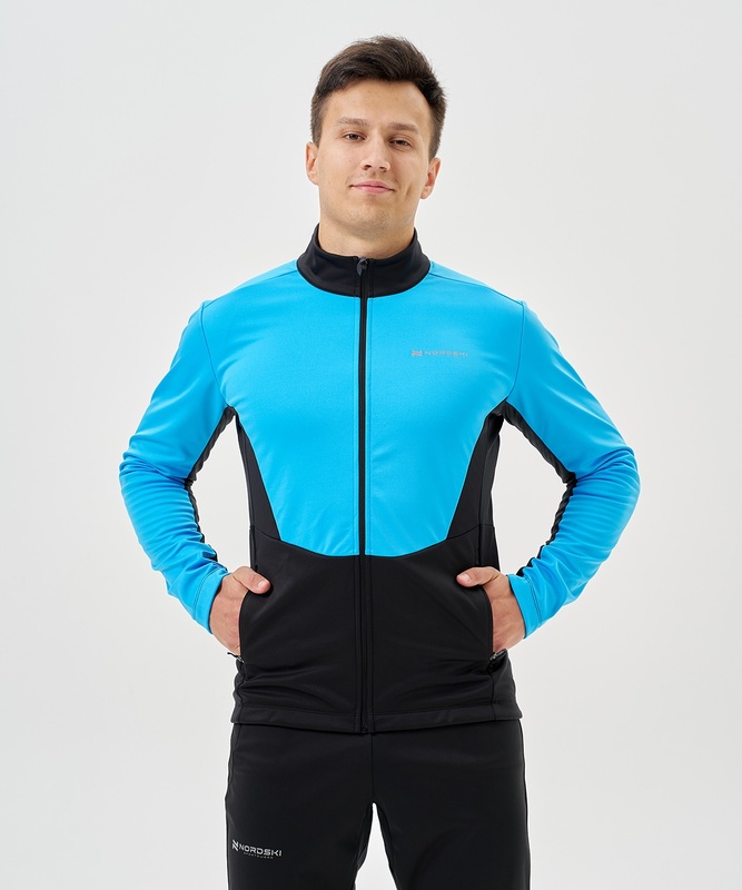 Тренировочная куртка Nordski Advance Light Blue/Black (52-XL, Light Blue/Black, , , , , )