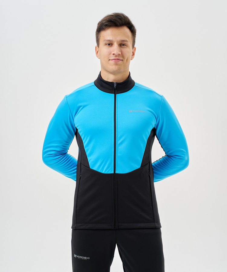 Тренировочная куртка Nordski Advance Light Blue/Black (48-M, Light Blue/Black, , , , , )