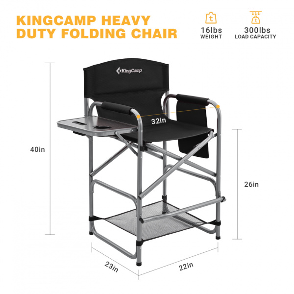 King Camp 2023 tall director chair кресло скл. сталь (82/58×59×67/103 cm)