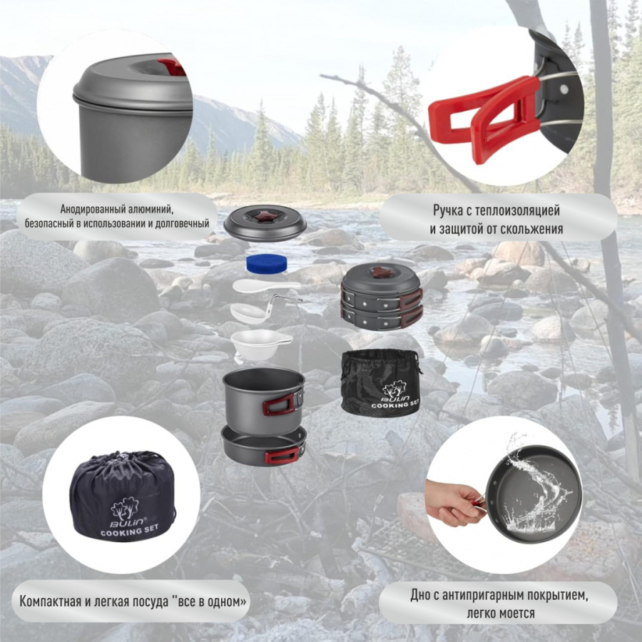 BULin bl200-c3 набор посуды на 1-2 чел.