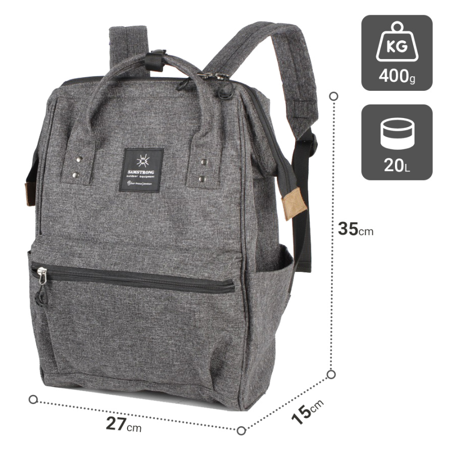 B0297 CASUAL BACKPACK Рюкзак (т. серый)