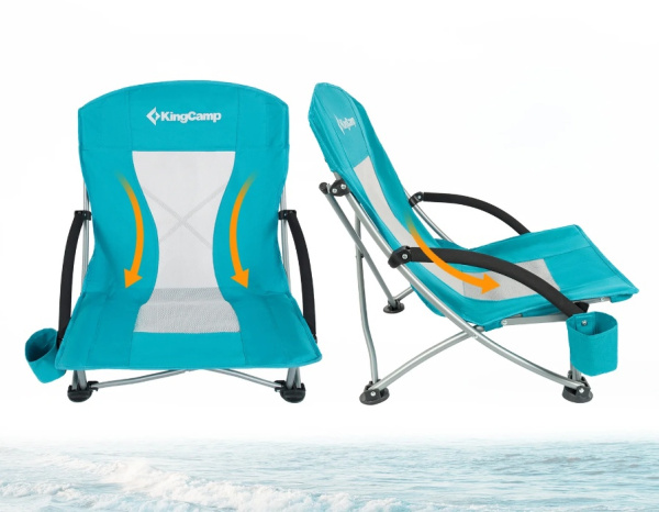 King Camp 3841 portable low sling chair кресло скл. cталь. (синий, 58х59х20/67)