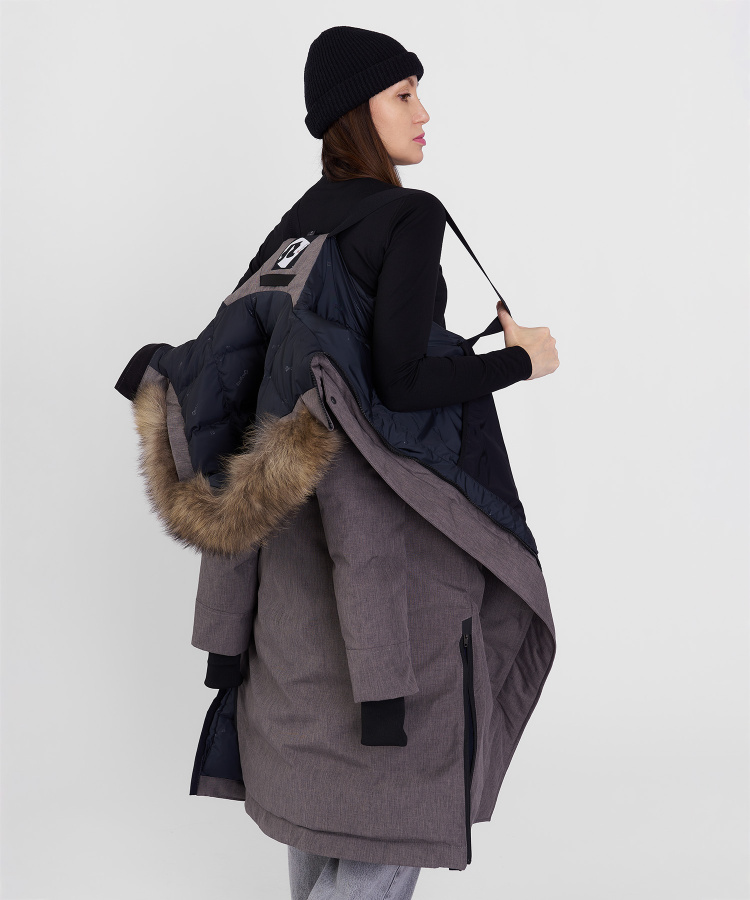 Пальто пуховое Aurora III DF Женское (XL, 4700/гранит, , , , , )