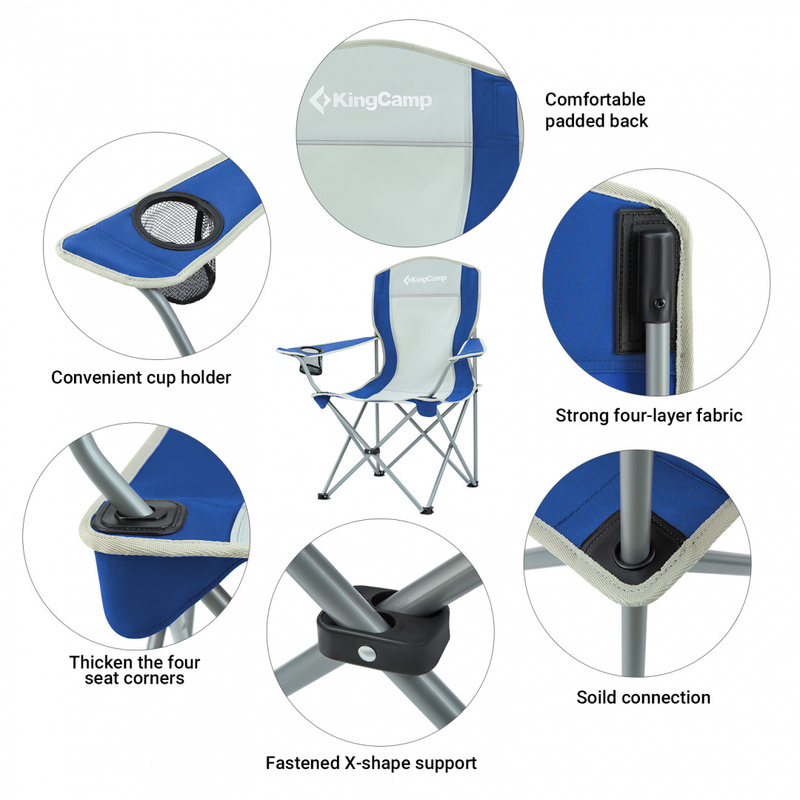 3818 Arms Chair кресло скл. cталь (84Х50Х96, сине-серый)
