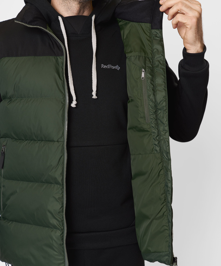 Жилет пуховый Nansen R Мужской (S, 5110/т.зеленый/черный, , , , , )