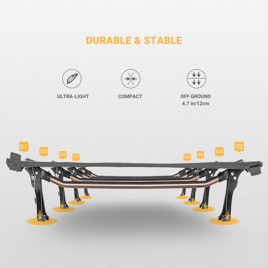 3986 Ultra Light Folding Bed кровать скл. (серый, 185х60х12 см)