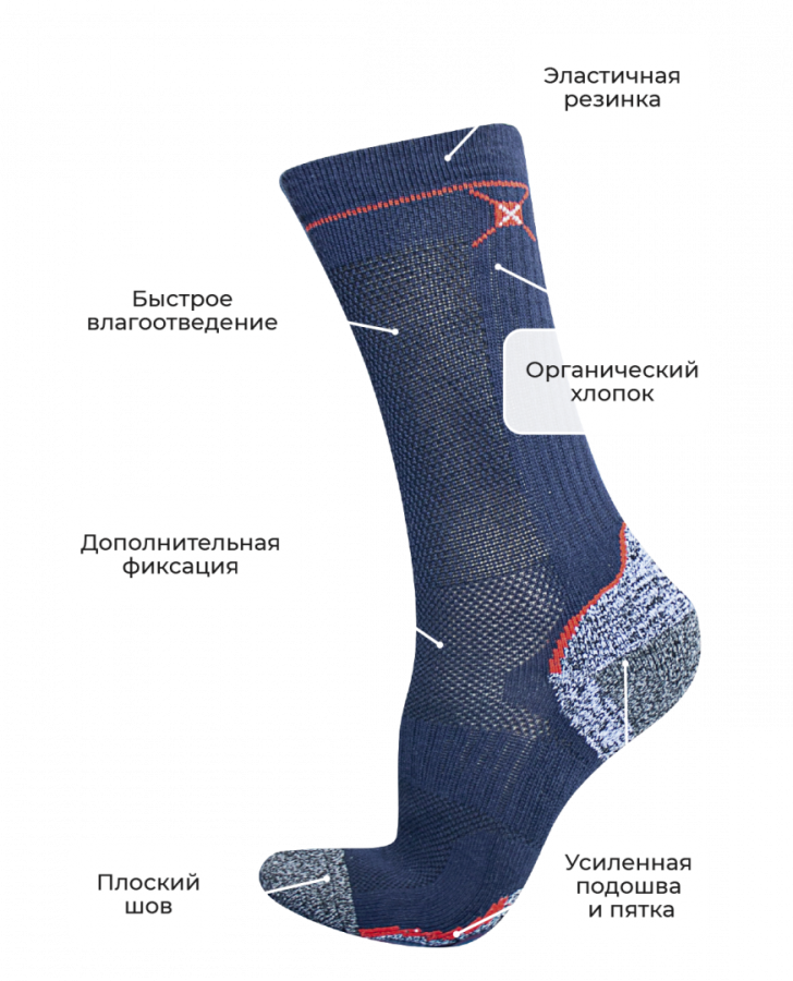 Trek Pro Organic +15°C носки, синий (36-38)