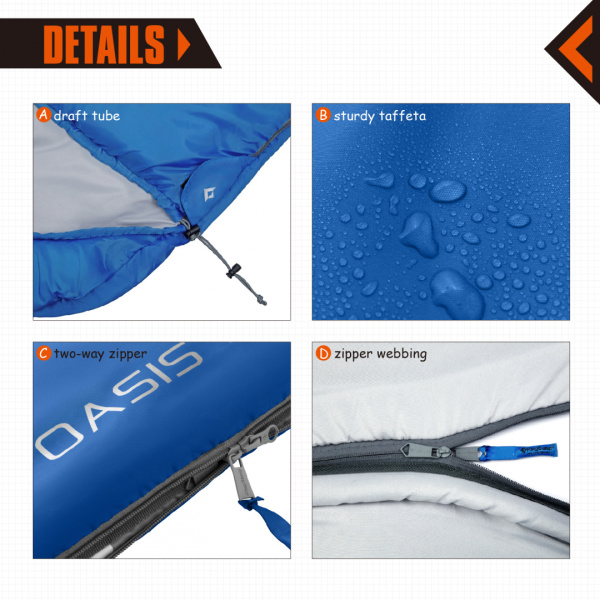 King Camp 3222 oasis 250xl -3c спальный мешок (синий левый)